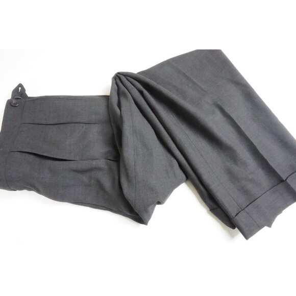 Paul Stuart Stuart II Dark Gray 100% Wool 2 Pc Suit Jacket Pants 42 semi long - Picture 11 of 12